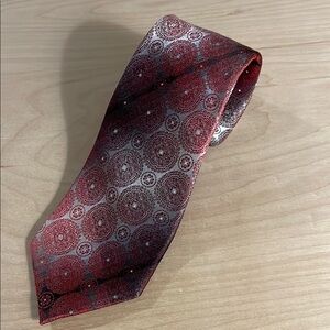 Van Heusen Red and Silver Geometric Men's Tie